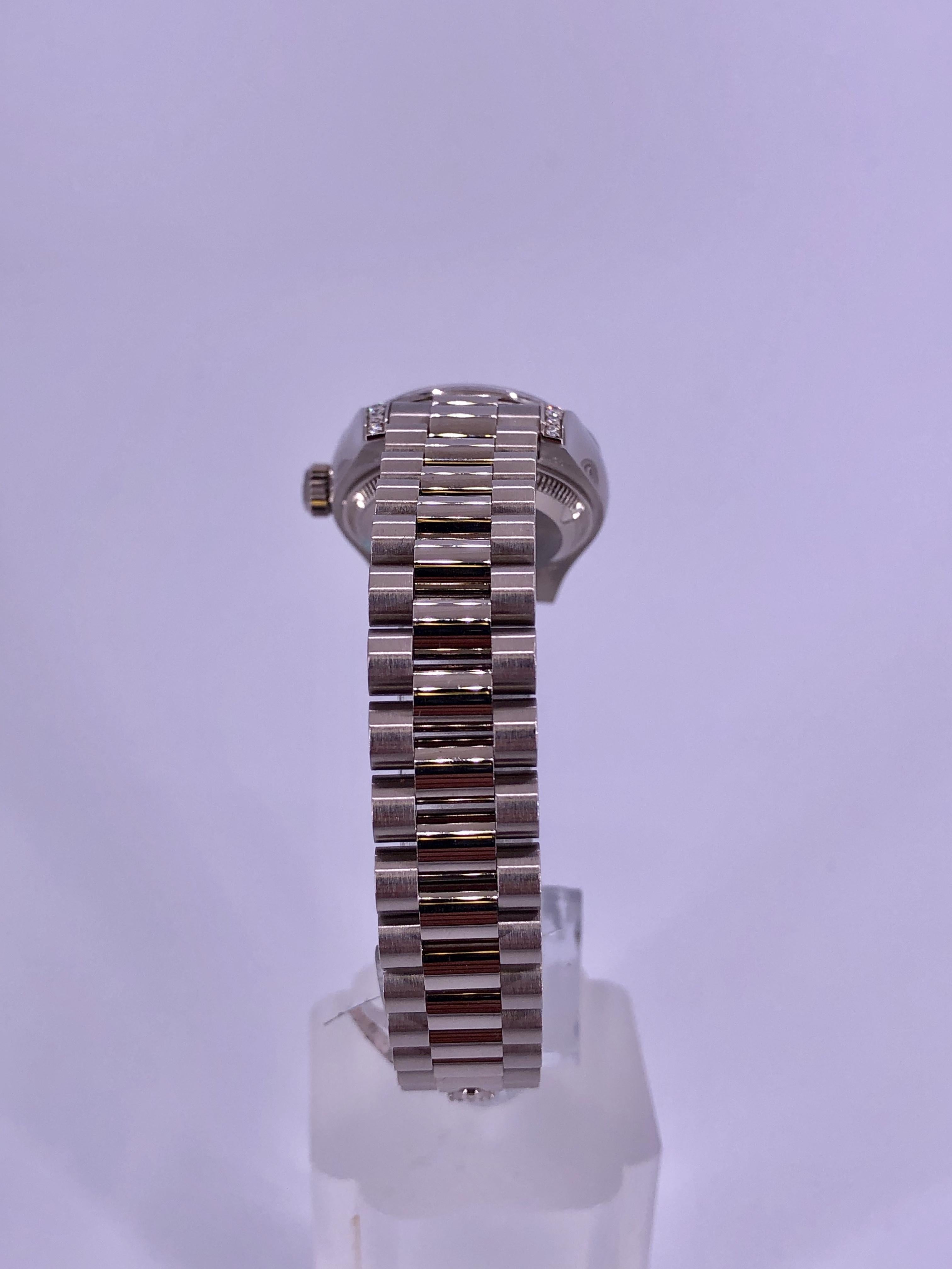Women's Rolex Lady-Datejust NEW White Gold Mother of Pearl with Diamonds For Sale
