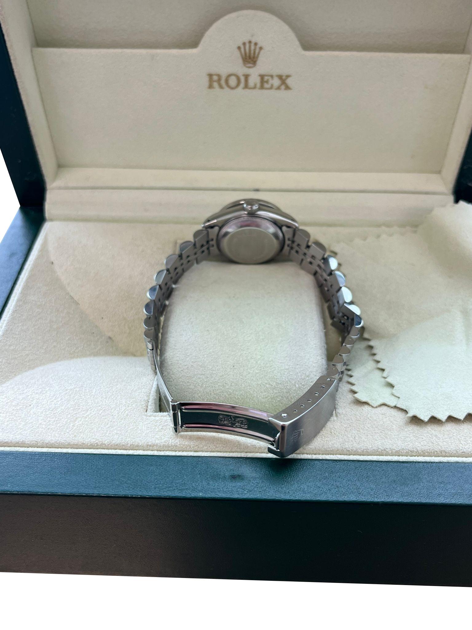 Rolex Lady-Datejust Oyster Perpetual 26mm Steel MOP Diamond Dial & Bezel 69160 For Sale 5