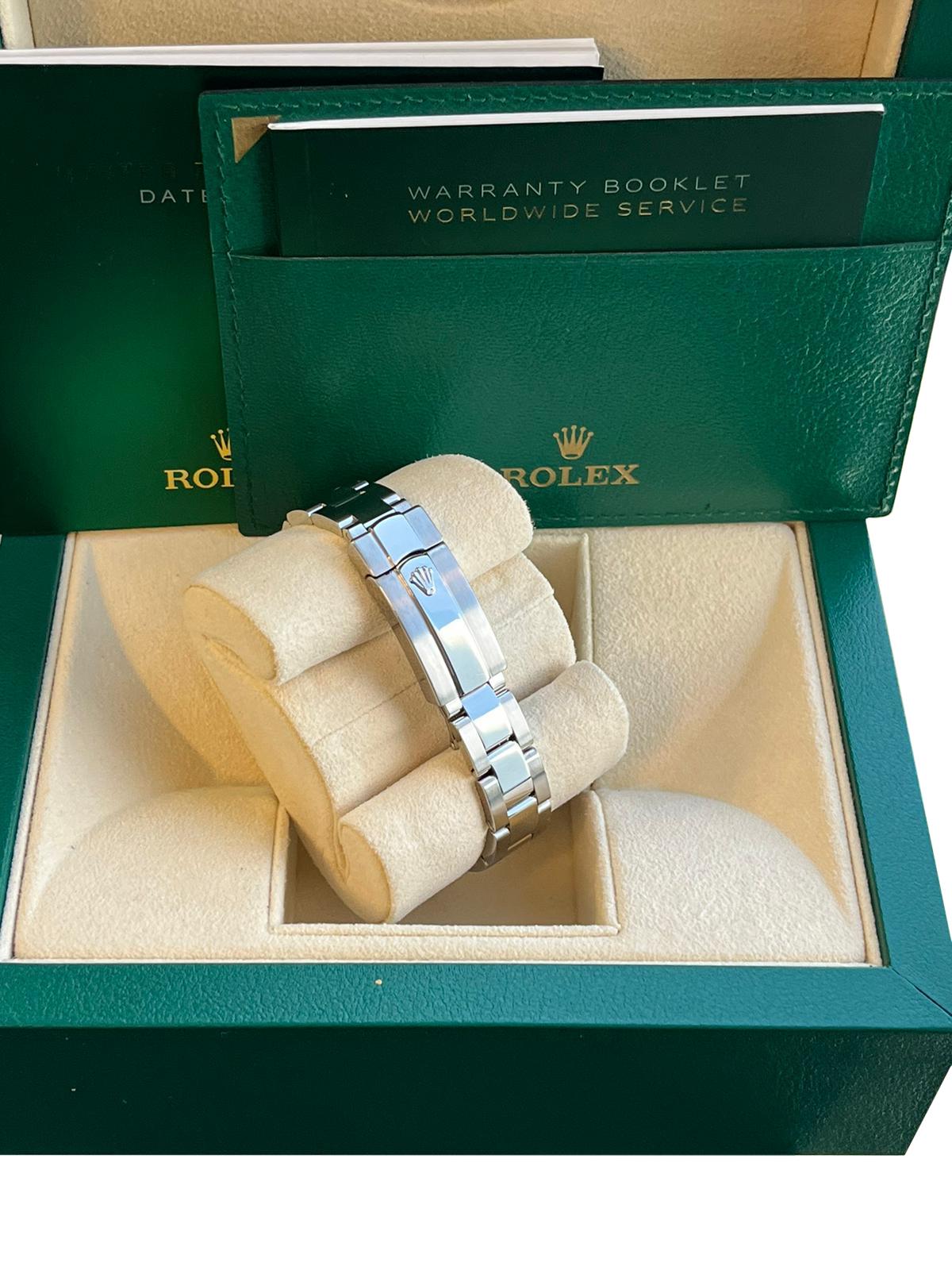 Rolex LadyDatejust Oyster Steel Black Baton Indexes Dial Watch 179160