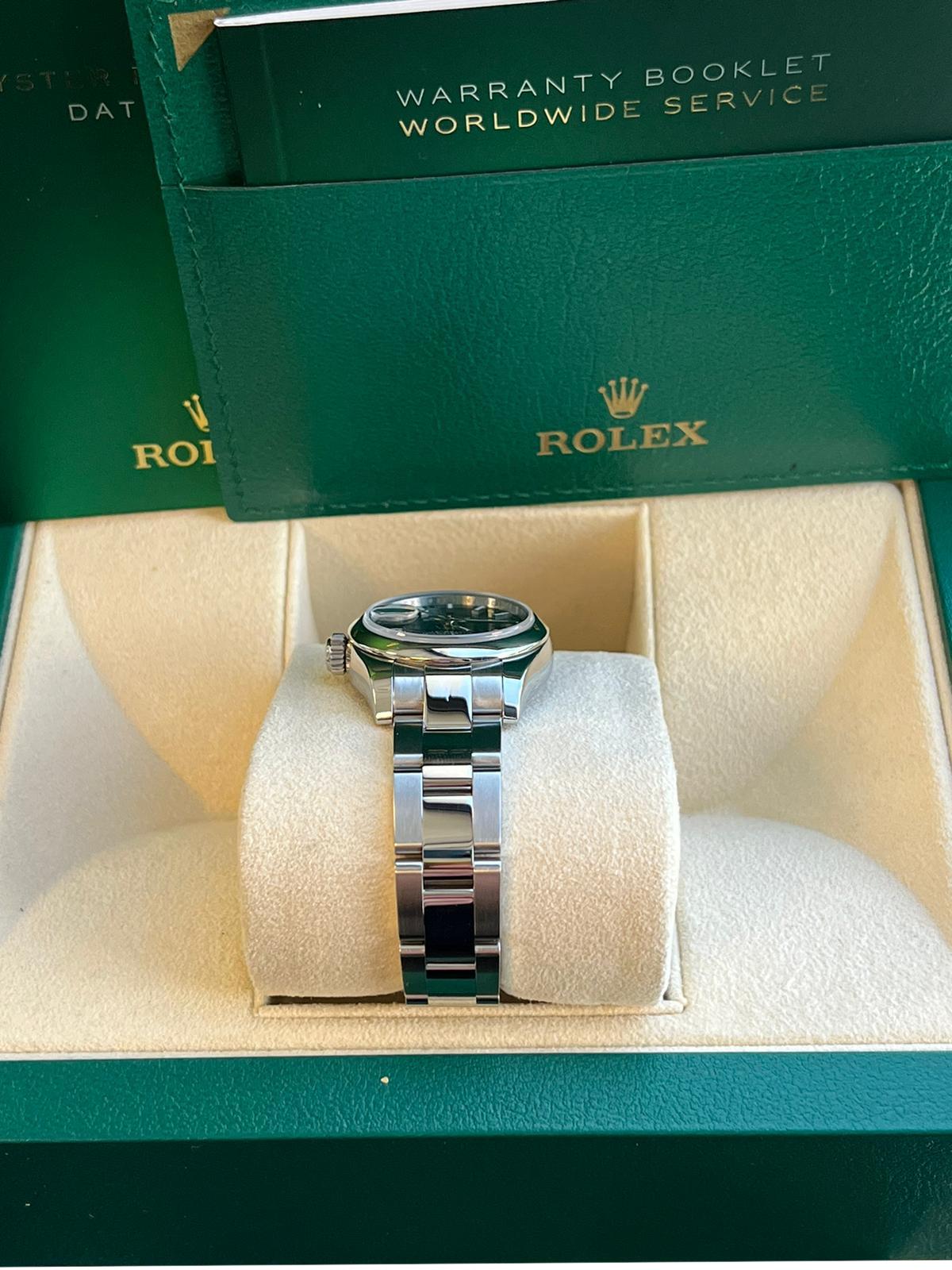 Rolex Lady-Datejust Oyster Steel Black Baton Indexes Dial Watch 179160 ...