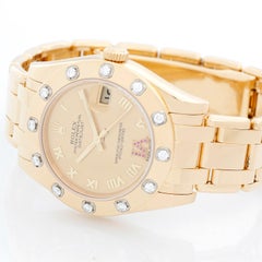 Rolex Lady Datejust Pearlmaster Midsize 18 Karat Yellow Gold Ladies Watch 81318