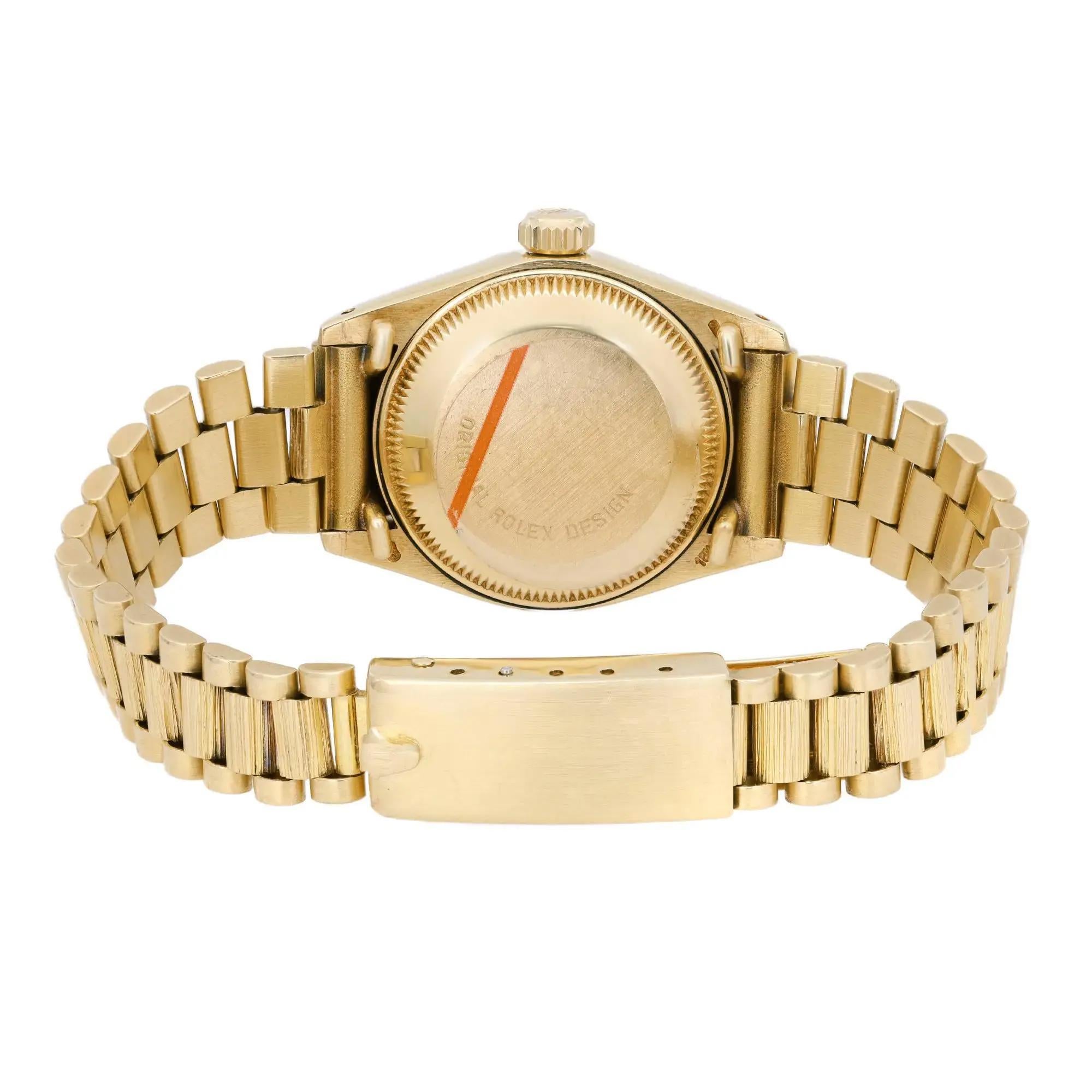Rolex Lady Datejust President 18K Oro Amarillo Esfera Blanca Reloj Señora 6927 en venta 1