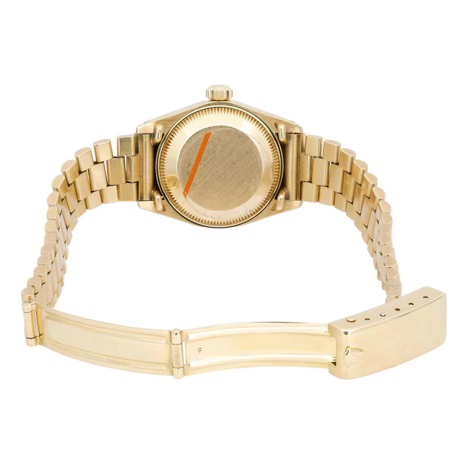 Rolex Lady Datejust President 18K Oro Amarillo Esfera Blanca Reloj Señora 6927 en venta 2