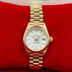 Rolex Lady-Datejust President 26mm Oro giallo 18K Quadrante bianco Orologio da donna 69178