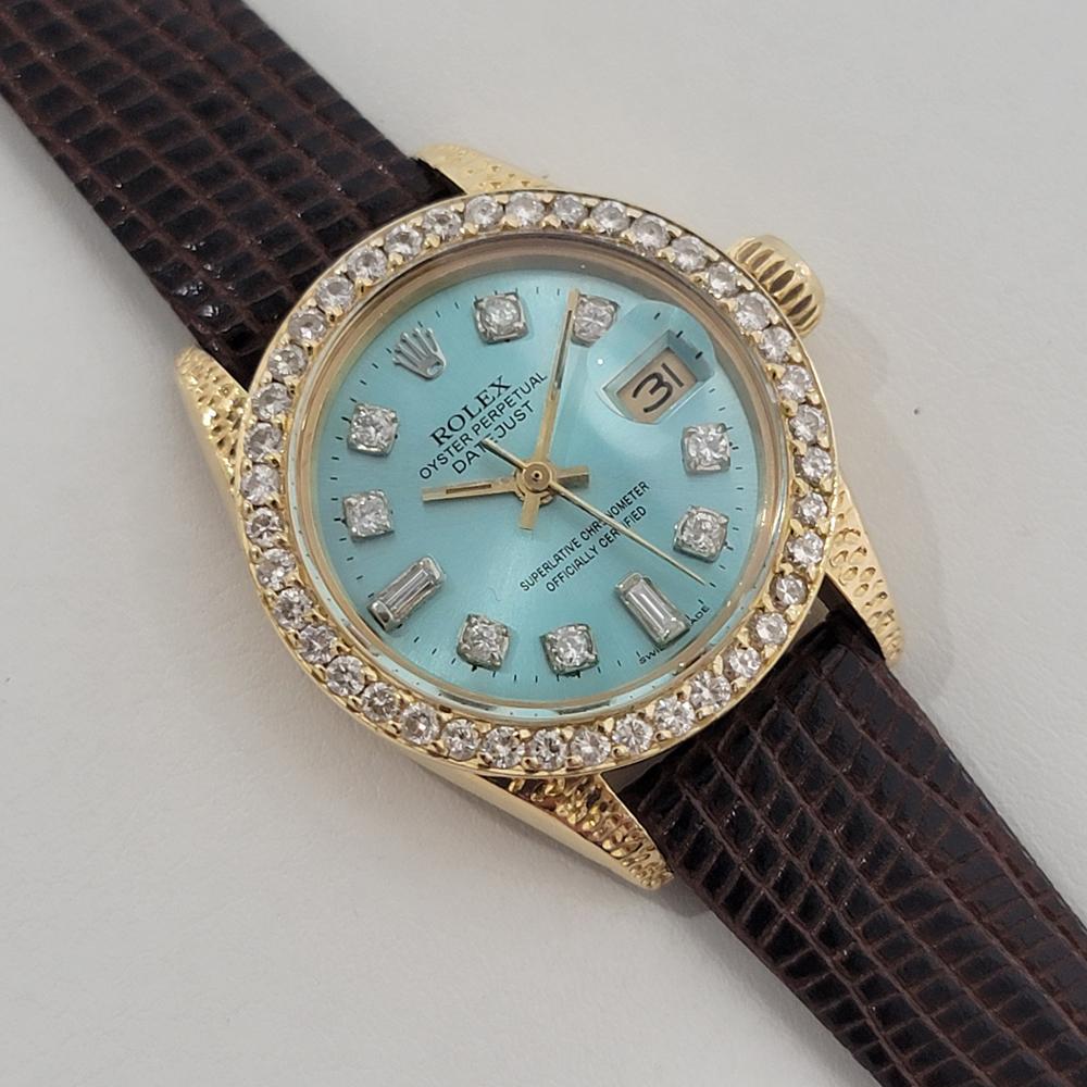 Rolex Lady Datejust Ref 6917 18k Gold Diamond Set Automatic 1980s Luxury NA134B In Excellent Condition For Sale In Beverly Hills, CA