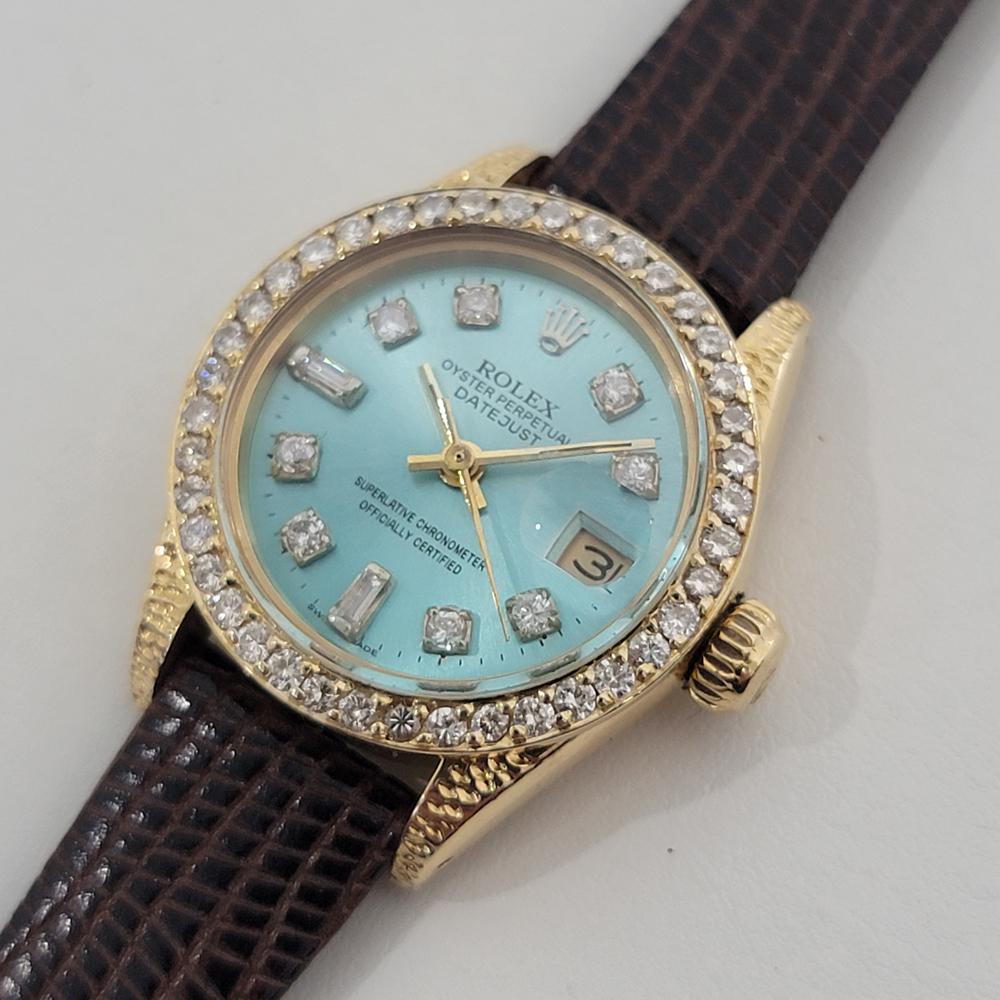 Women's Rolex Lady Datejust Ref 6917 18k Gold Diamond Set Automatic 1980s Luxury NA134B For Sale