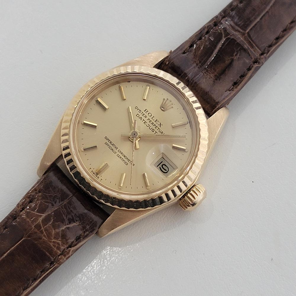 Women's Rolex Lady Datejust Ref 6917 18k Gold Diamond Set Automatic 1980s Luxury NA134B For Sale