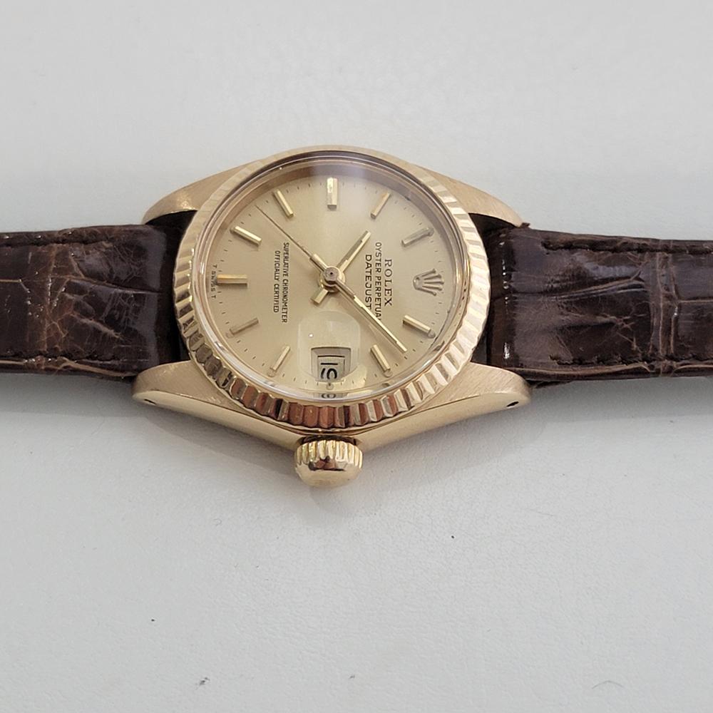 Rolex Lady Datejust Ref 6917 18k Gold Diamond Set Automatic 1980s Luxury NA134B For Sale 1