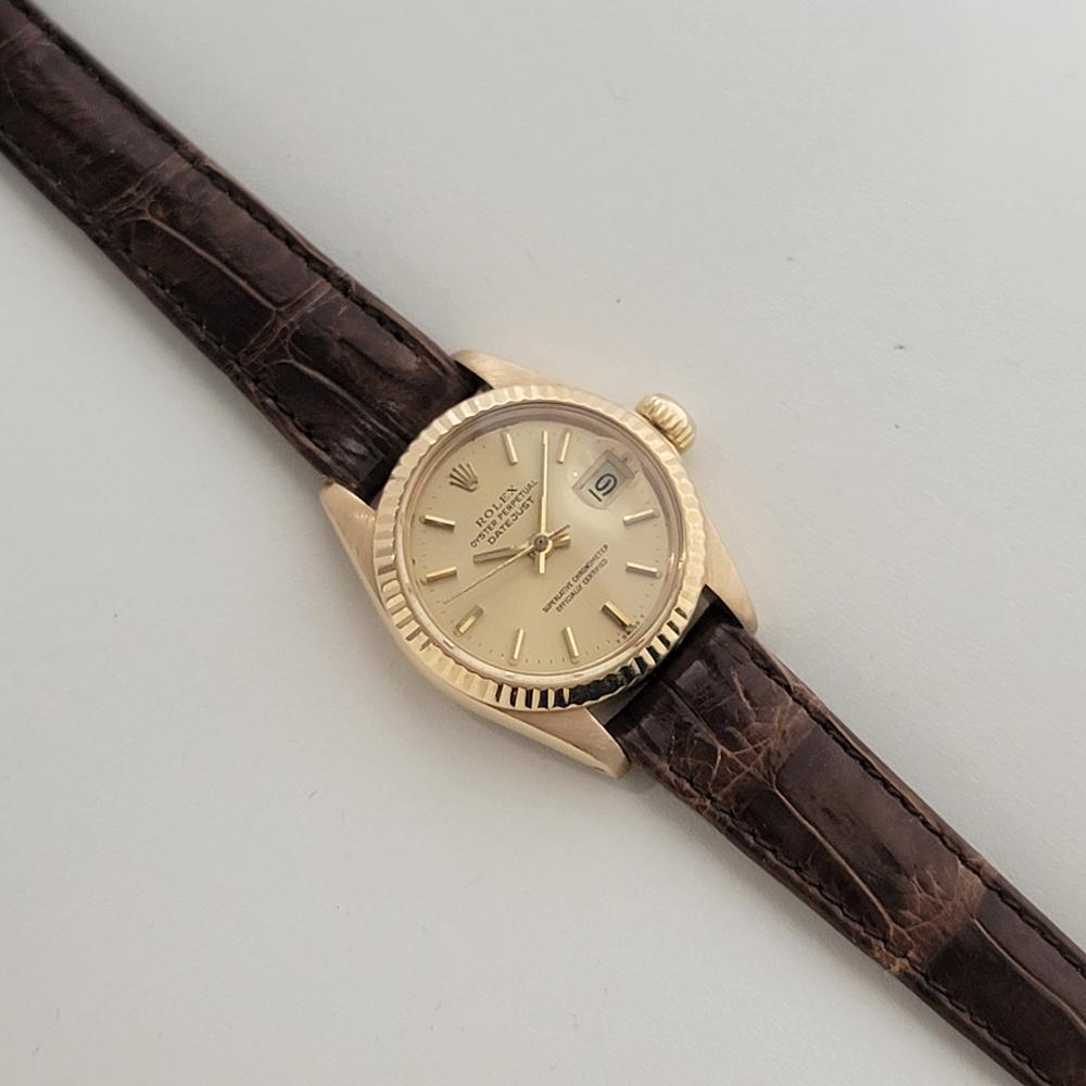 Rolex Lady Datejust Ref 6917 18k Gold Diamond Set Automatic 1980s Luxury NA134B For Sale 3