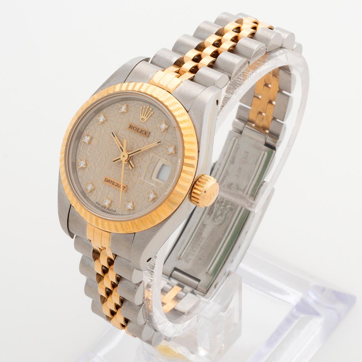 Women's or Men's Rolex Lady Datejust Ref 69173, Anniversary Dial/Diamond Indices, Box & Papers