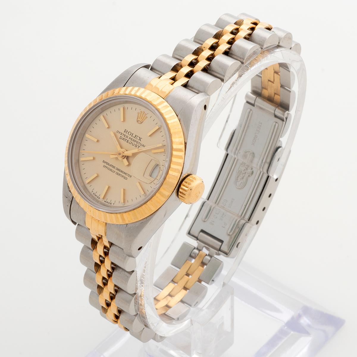 Rolex Lady Datejust Ref 69173. Jubilee Bracelet/Champagne Dial Box & Papers In Excellent Condition In Canterbury, GB