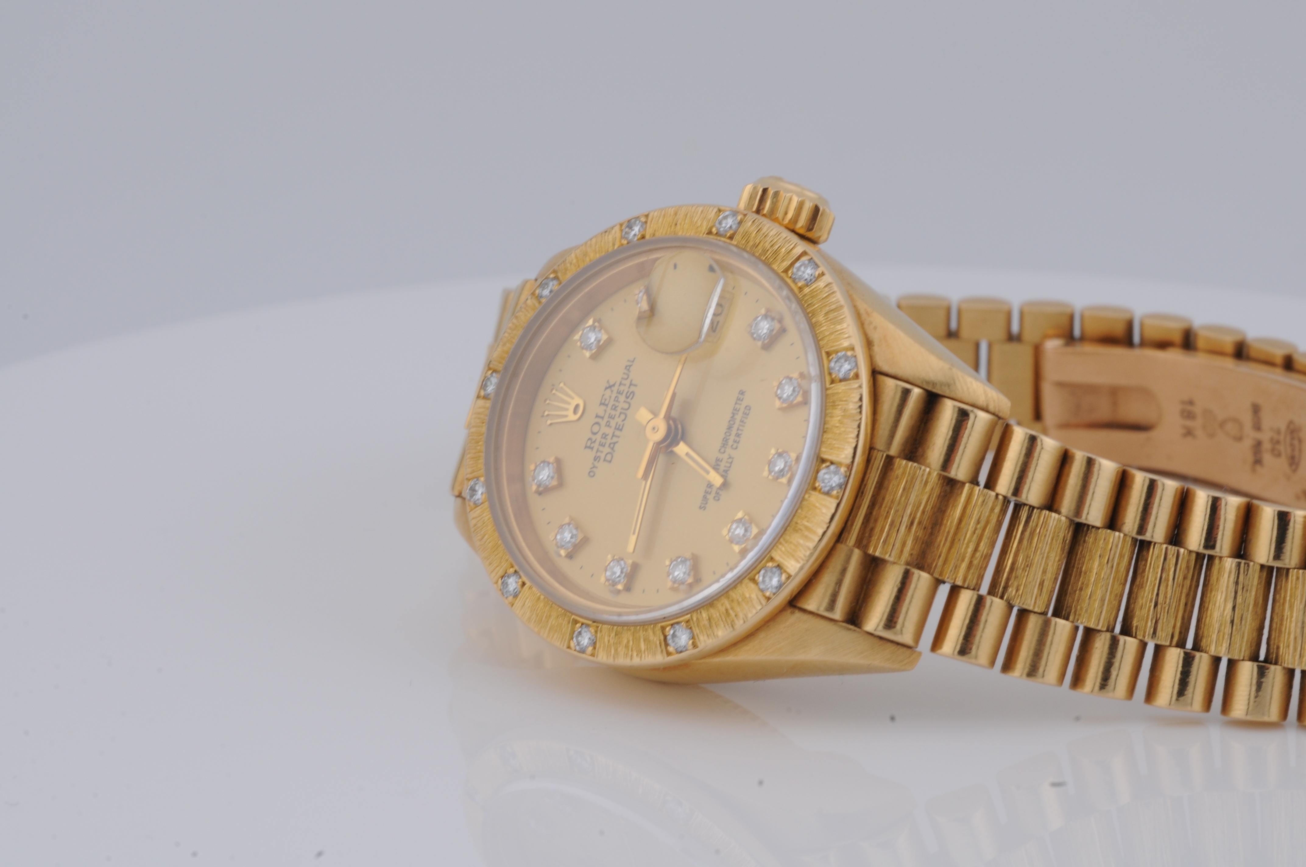 Rolex Lady-Datejust, ref:69288, in 18k yellow gold diamond For Sale 5
