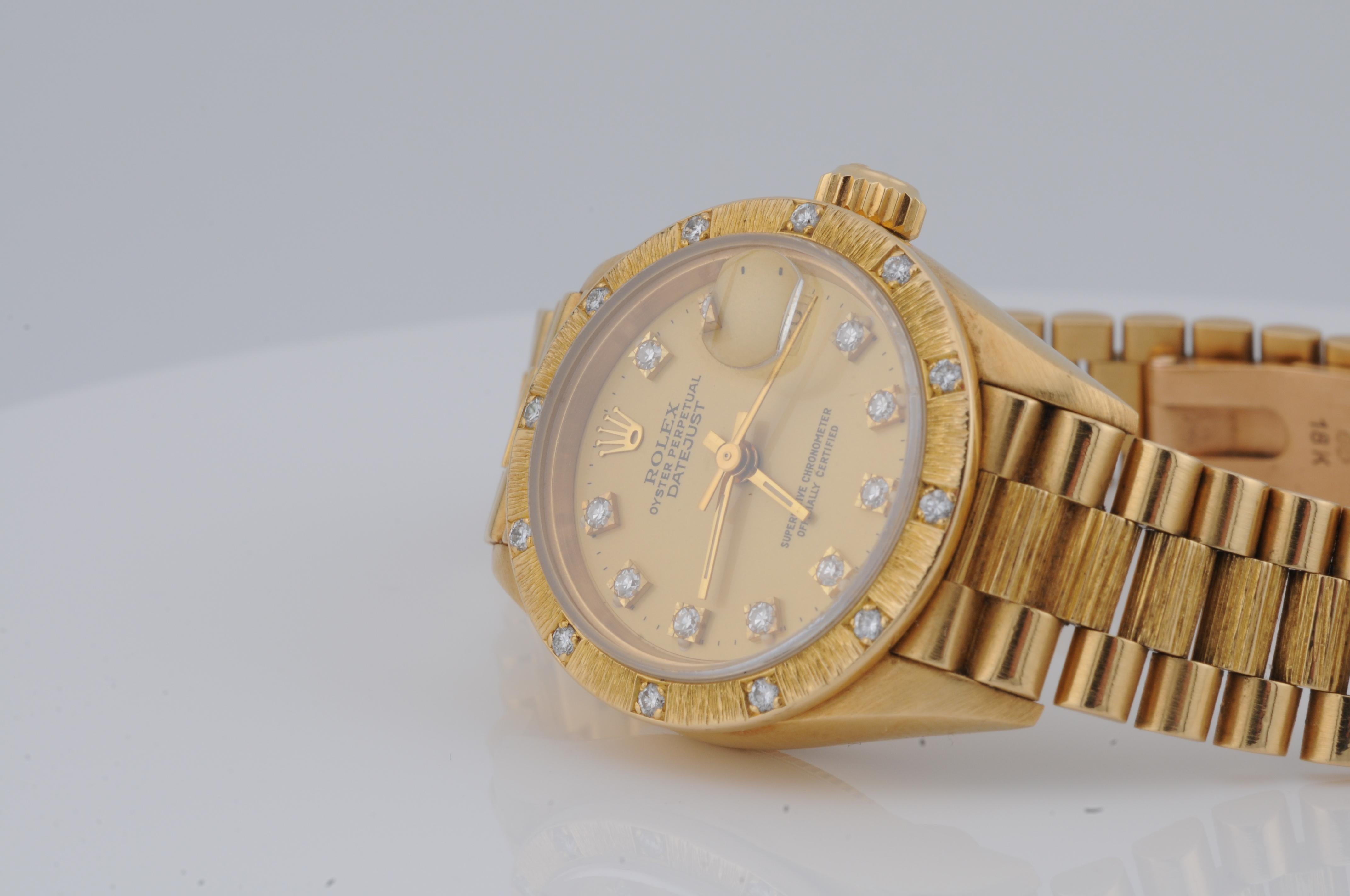 Rolex Lady-Datejust, ref:69288, in 18k yellow gold diamond For Sale 6