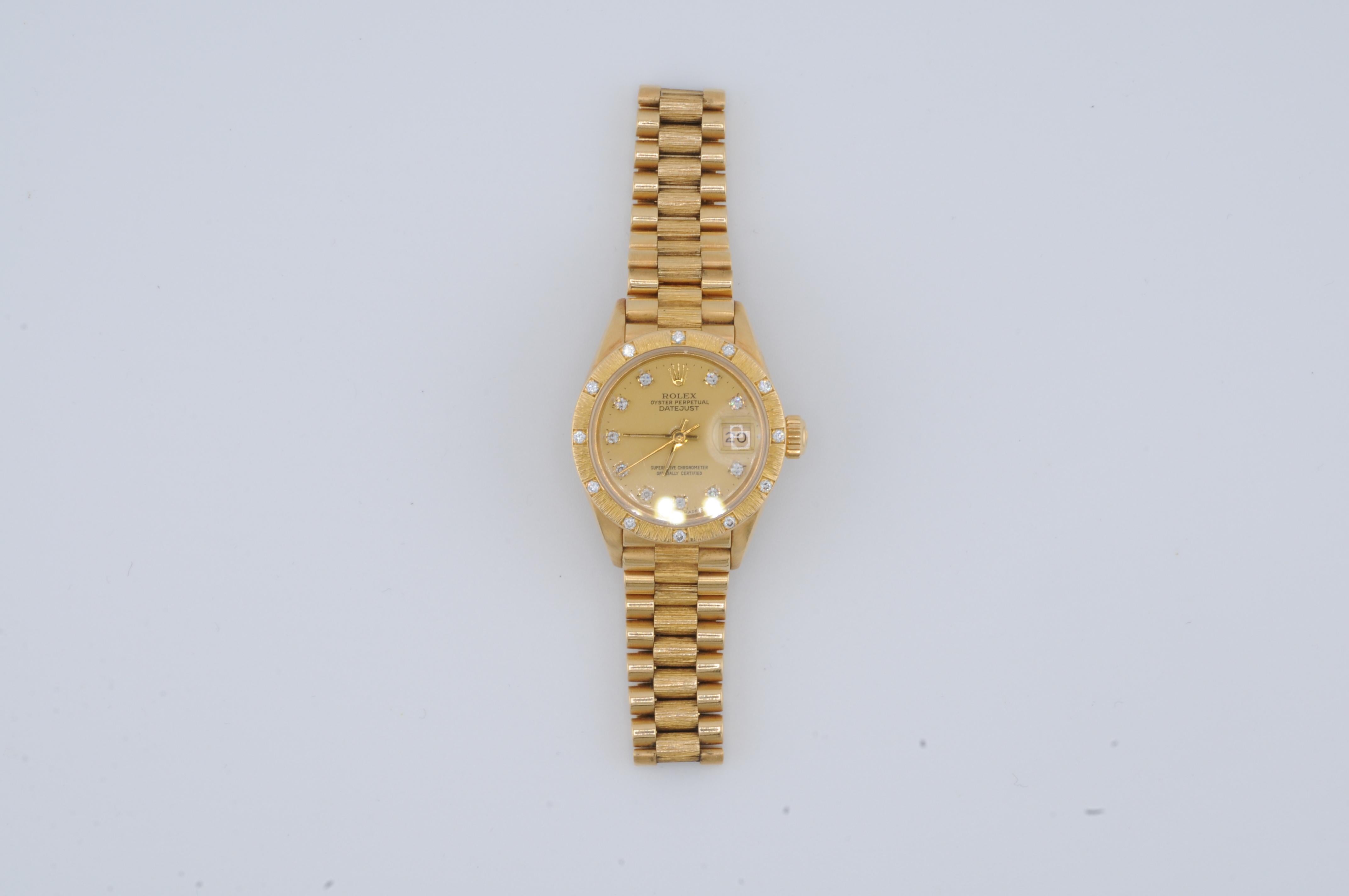 Rolex Lady-Datejust, ref:69288, in 18k yellow gold diamond For Sale 7