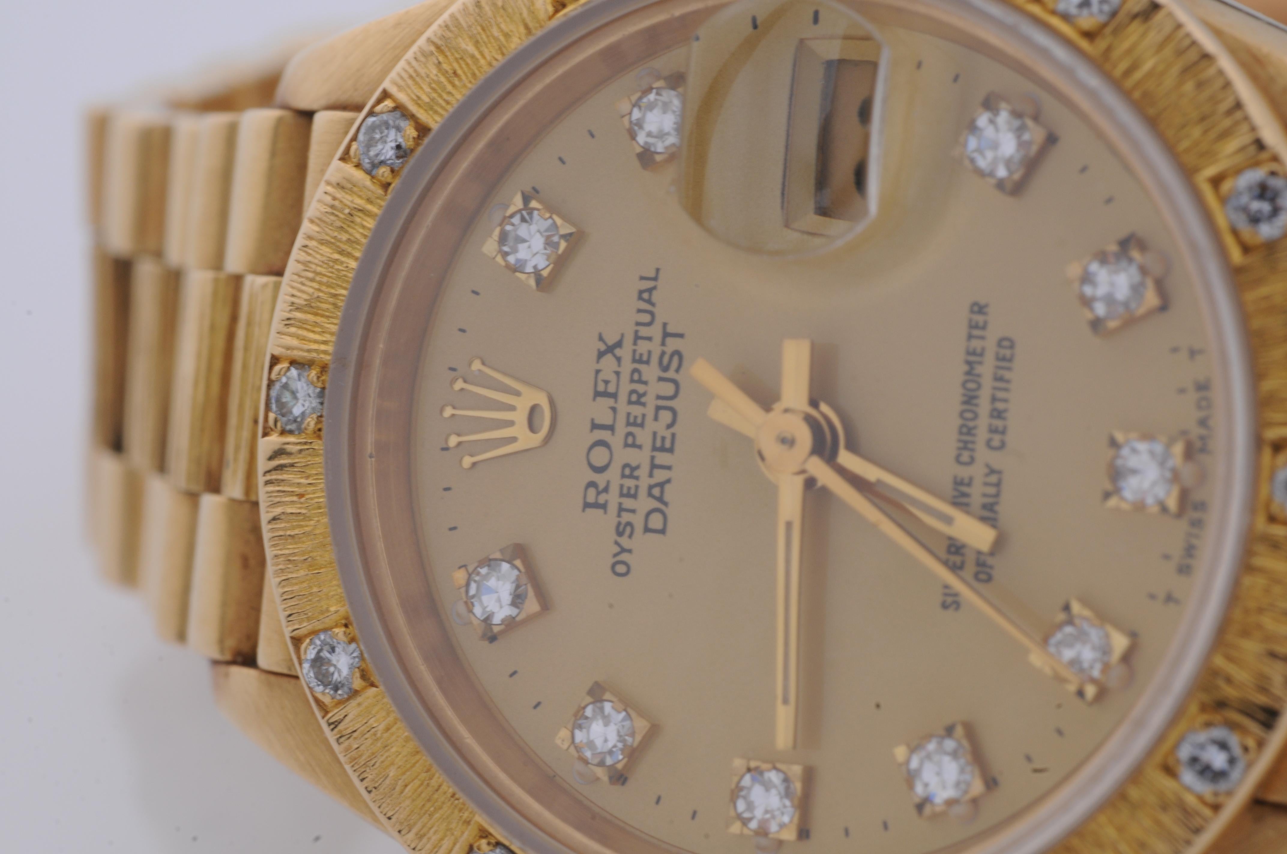 Aesthetic Movement Rolex Lady-Datejust, ref:69288, in 18k yellow gold diamond For Sale