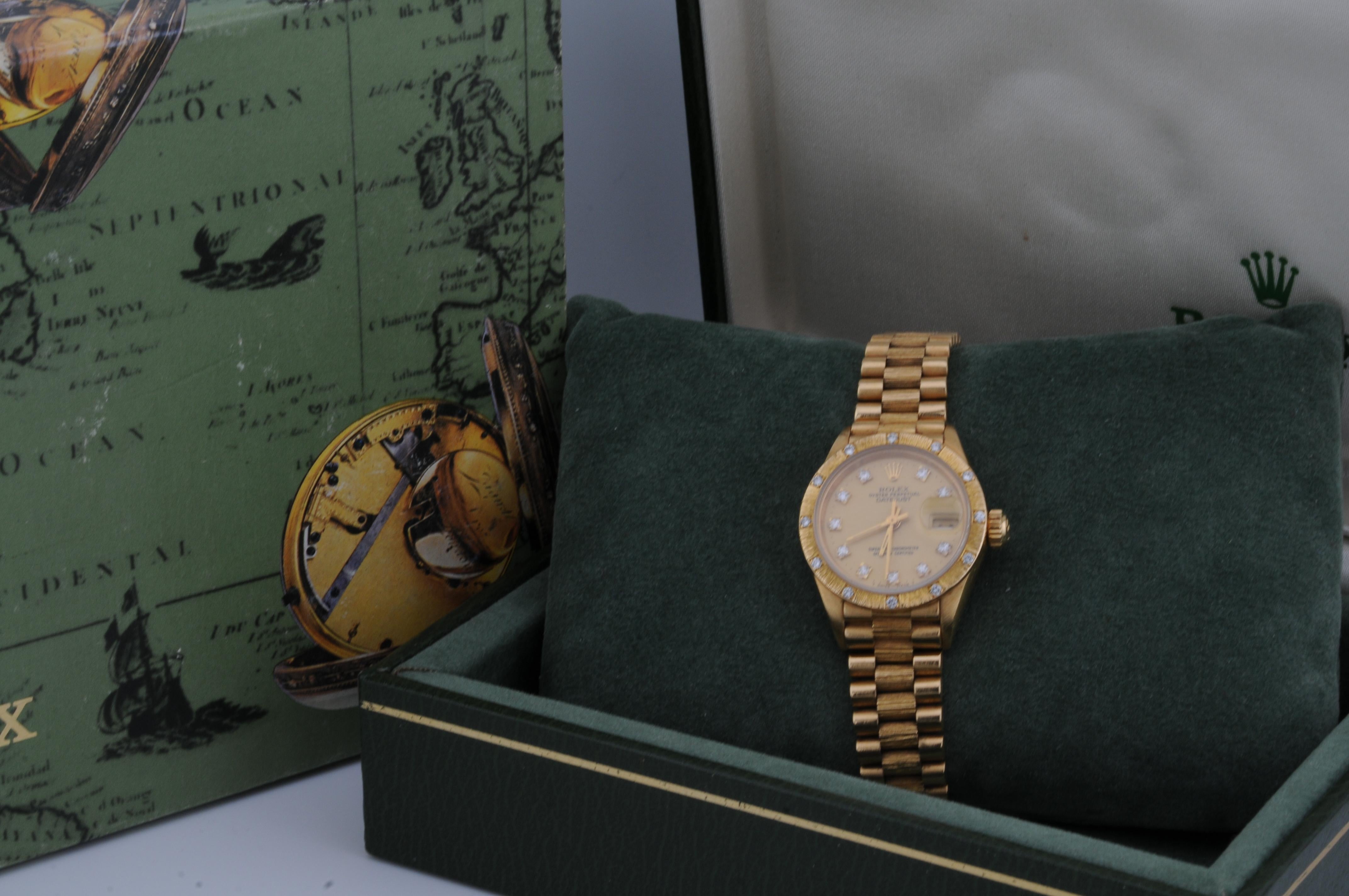 Rolex Lady-Datejust, ref:69288, in 18k yellow gold diamond In Good Condition For Sale In Berlin, BE
