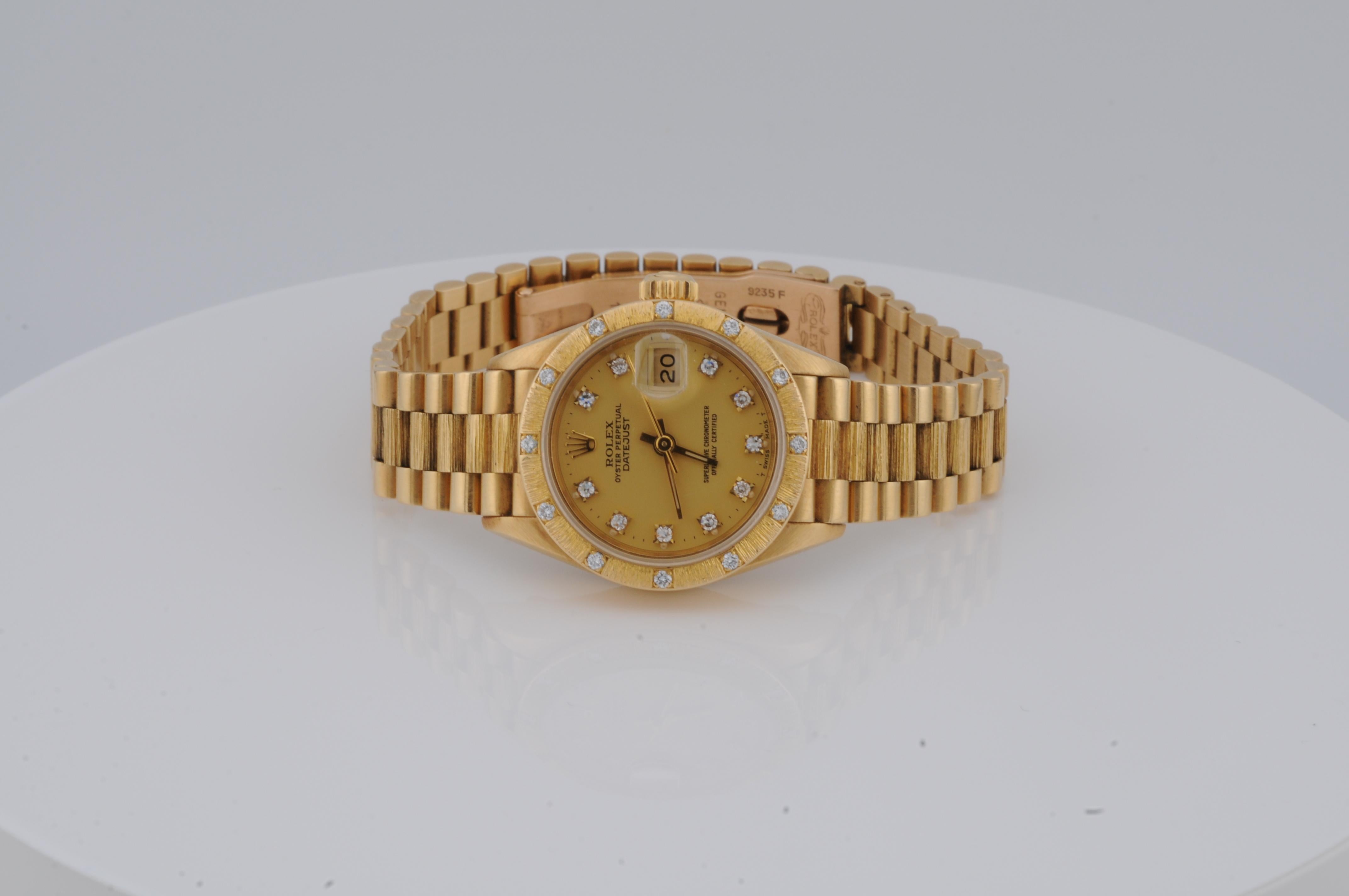 Rolex Lady-Datejust, ref:69288, in 18k yellow gold diamond For Sale 1