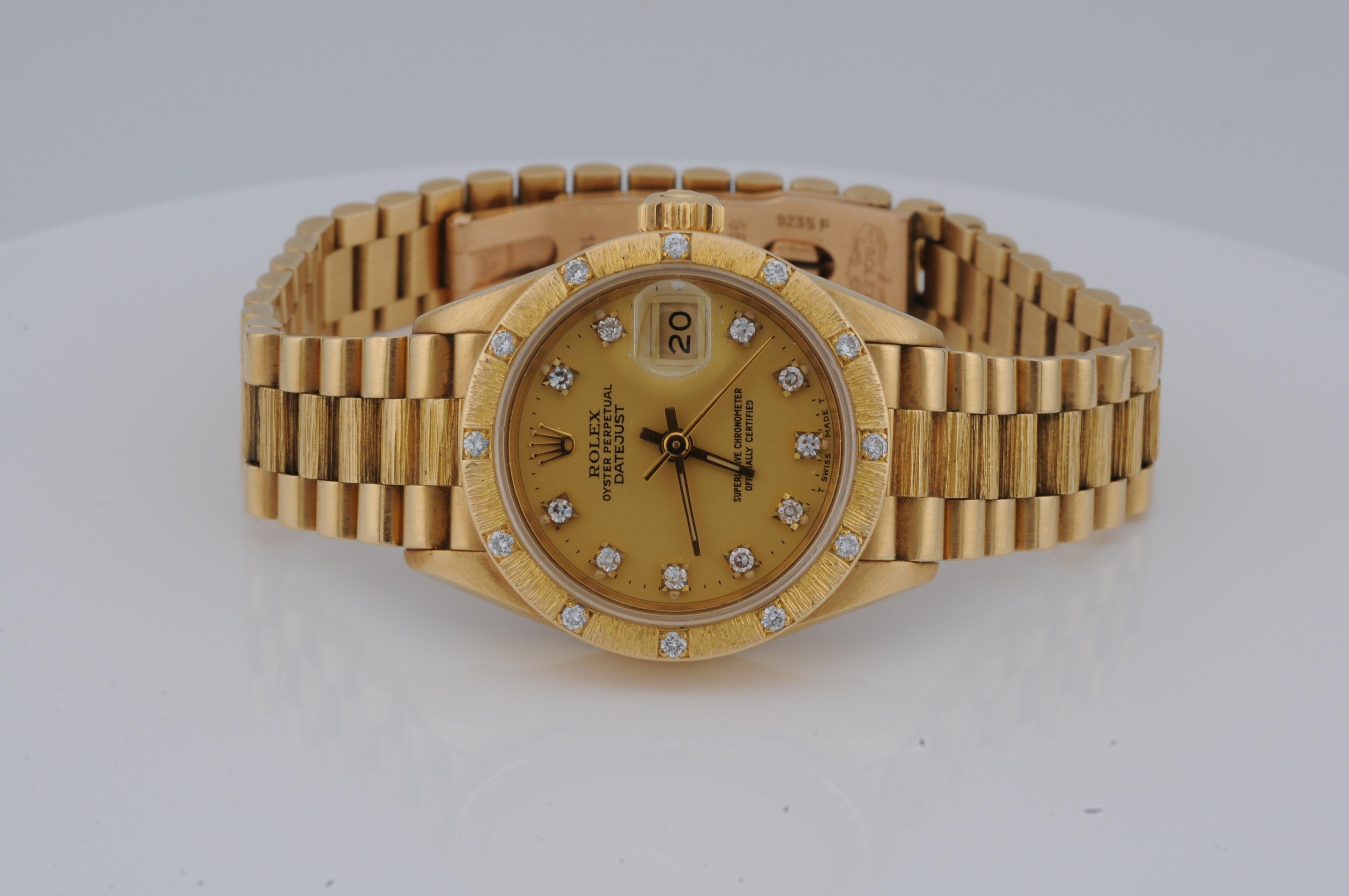 Rolex Lady-Datejust, ref:69288, in 18k yellow gold diamond For Sale 2