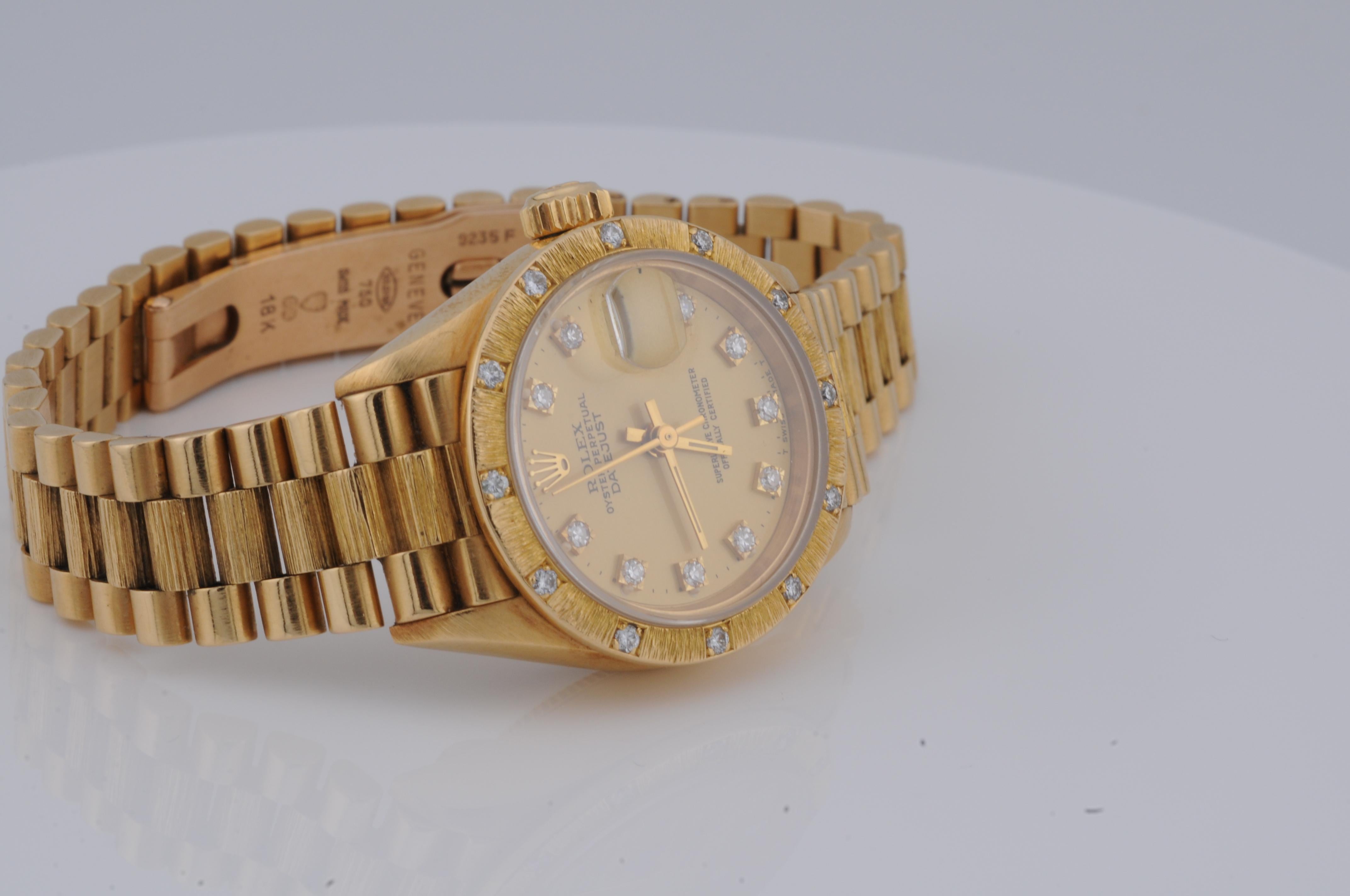 Rolex Lady-Datejust, ref:69288, in 18k yellow gold diamond For Sale 3