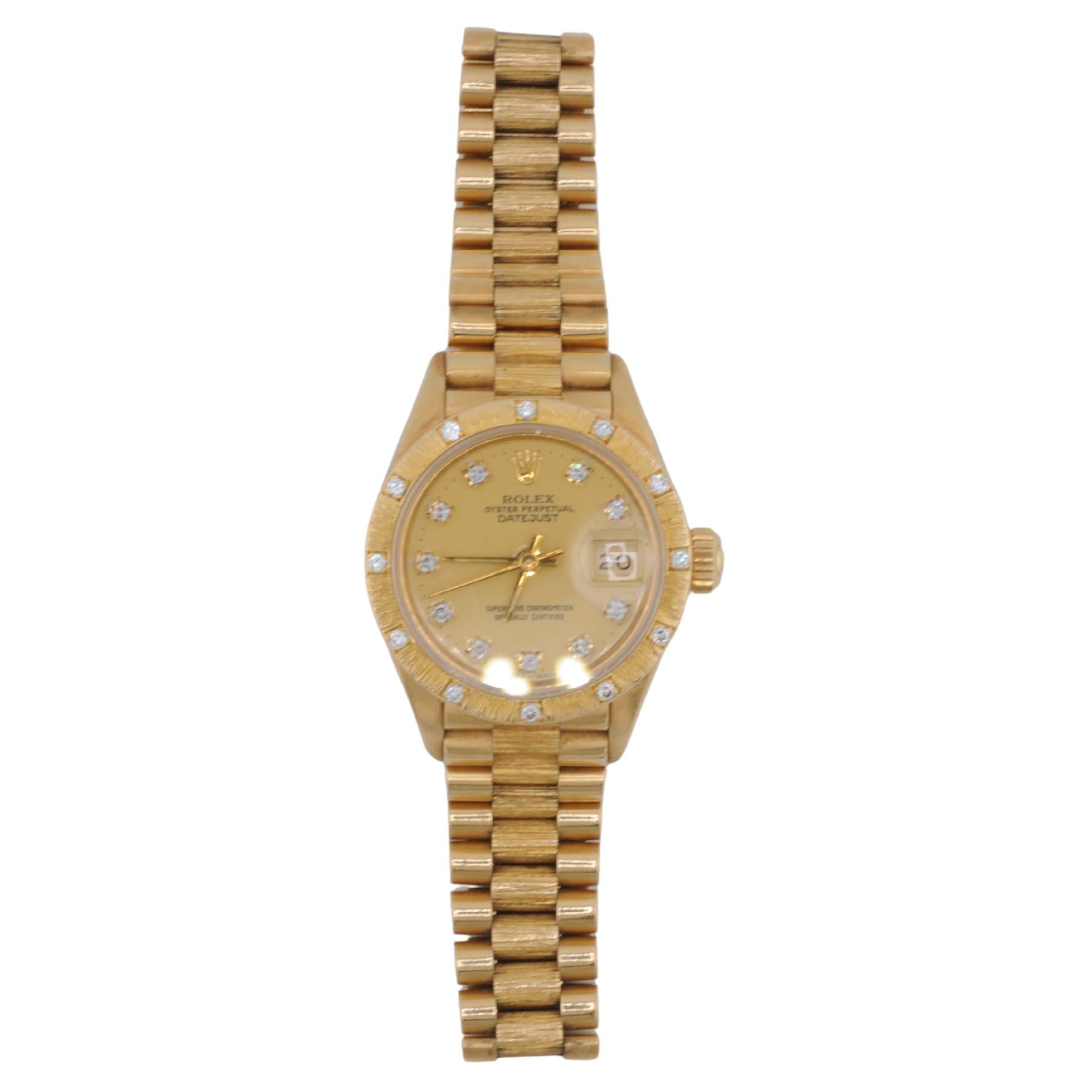 Rolex Lady-Datejust, réf.69288, en or jaune 18 carats et diamants