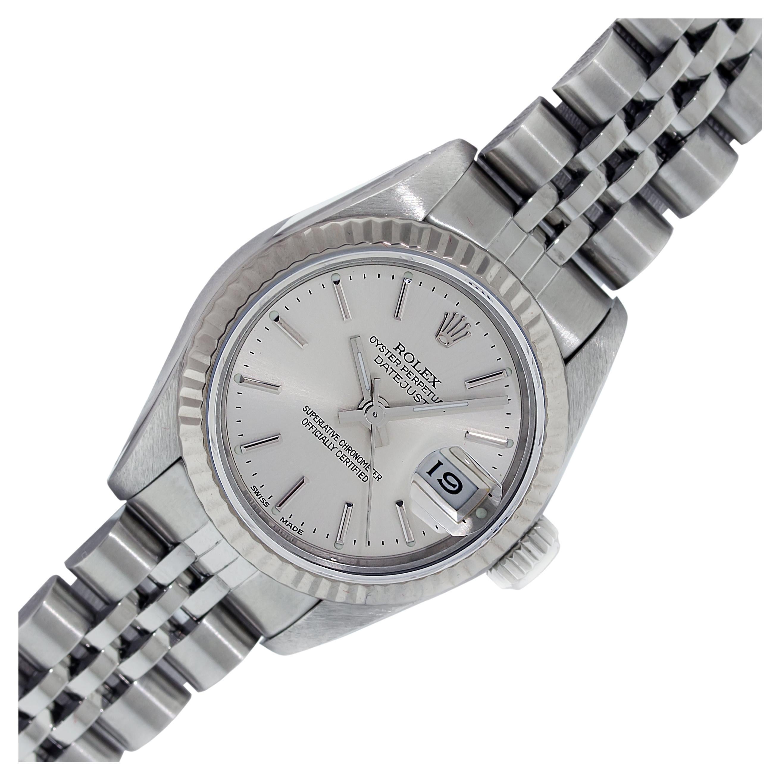 Rolex Datejust Midsize Fluted Bezel Silver Floral Dial Stainless Steel
