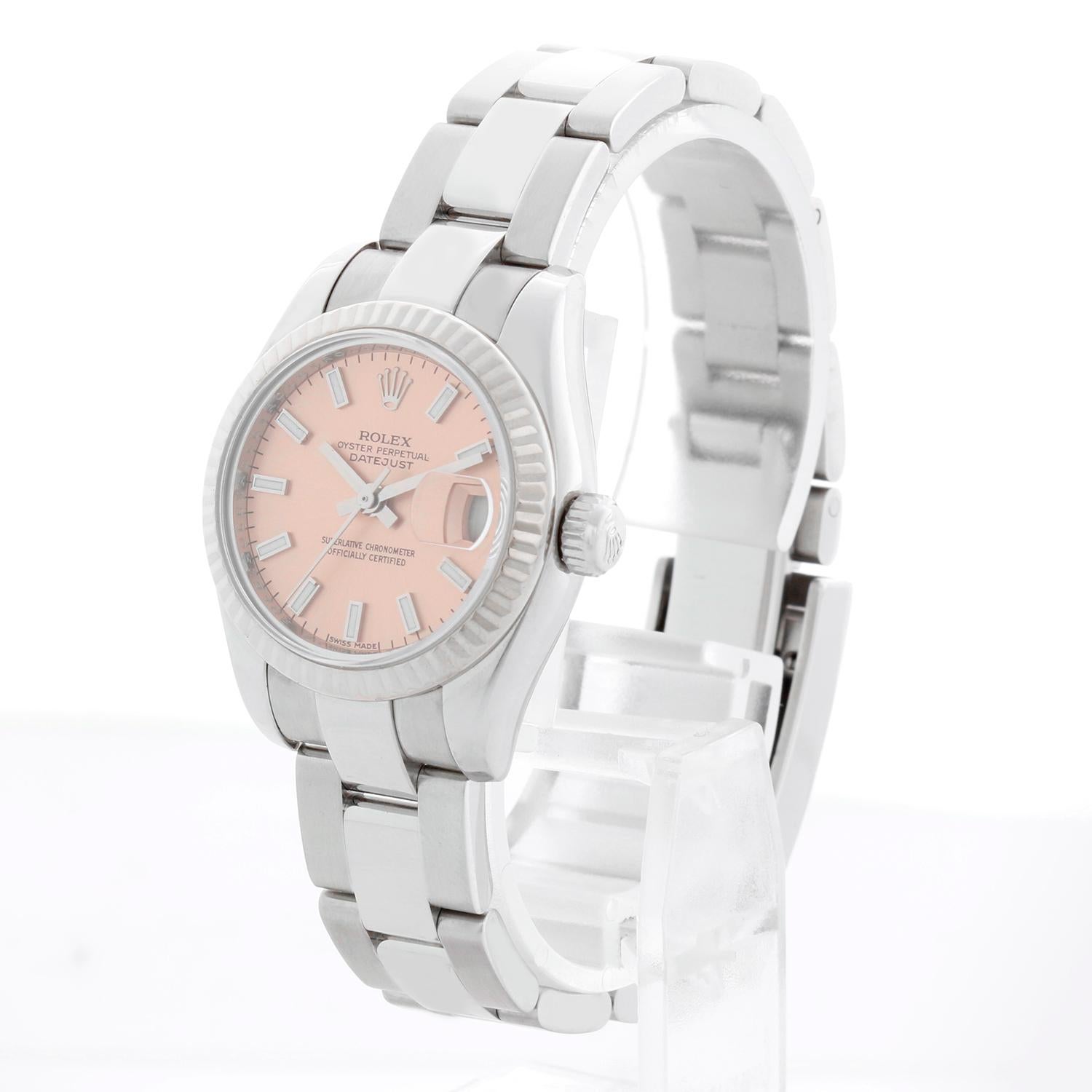 Reloj Rolex Lady Datejust de acero inoxidable para señora 179174 en Excelente estado para la venta en Dallas, TX