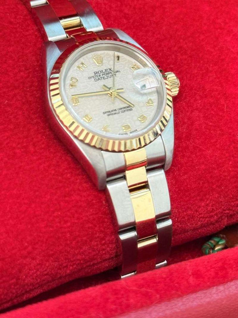 Rolex Lady-Datejust Steel Yellow Gold Ivory Anniversary Dial Oyster Watch 79173 For Sale 6
