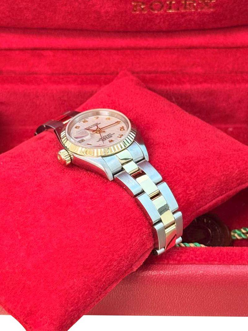 Rolex Lady-Datejust Steel Yellow Gold Ivory Anniversary Dial Oyster Watch 79173 For Sale 8