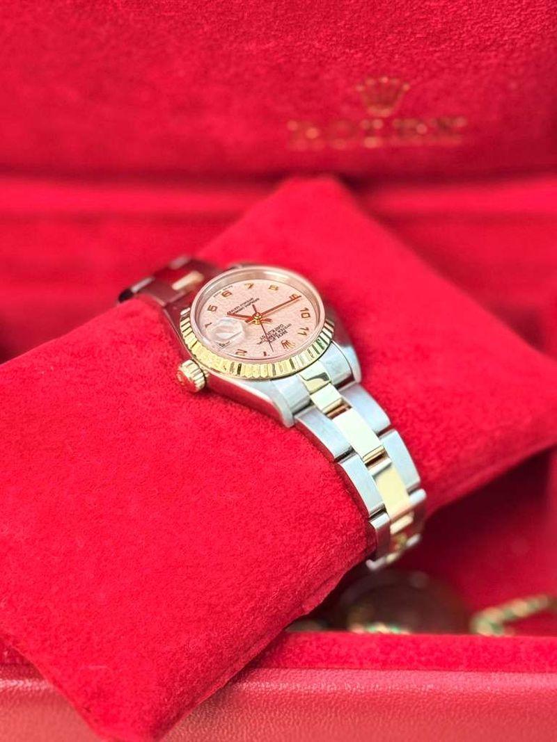 Rolex Lady-Datejust Steel Yellow Gold Ivory Anniversary Dial Oyster Watch 79173 For Sale 9