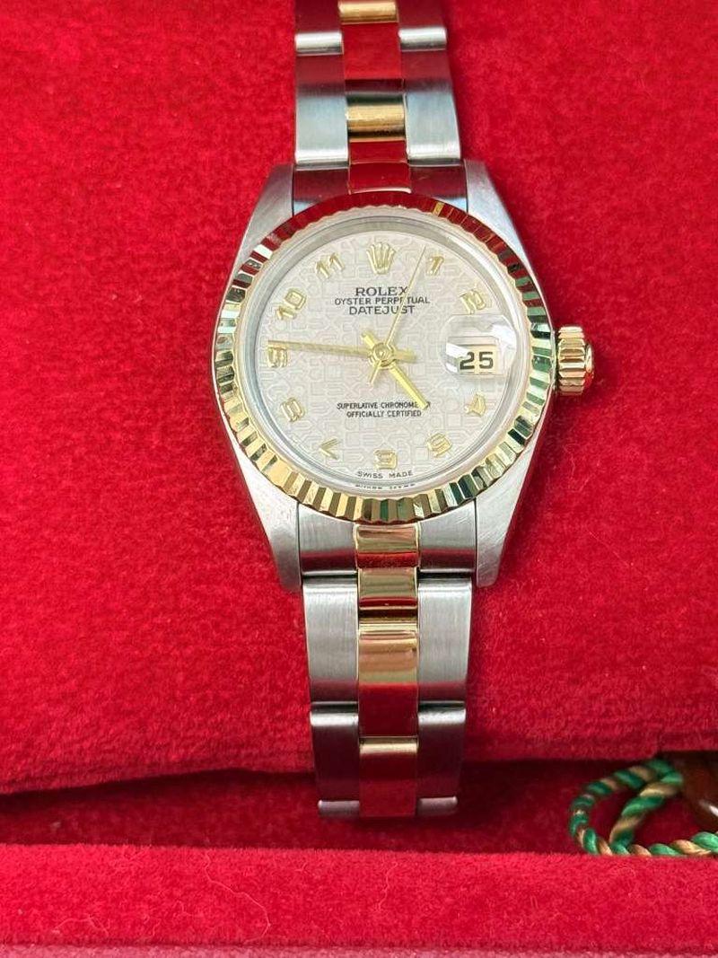Rolex Lady-Datejust Steel Yellow Gold Ivory Anniversary Dial Oyster Watch 79173 For Sale 2