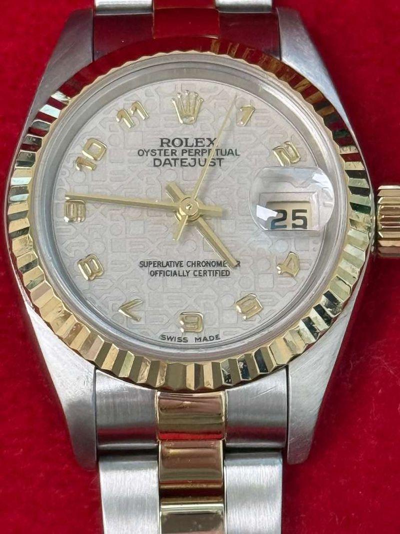 Rolex Lady-Datejust Steel Yellow Gold Ivory Anniversary Dial Oyster Watch 79173 For Sale 4