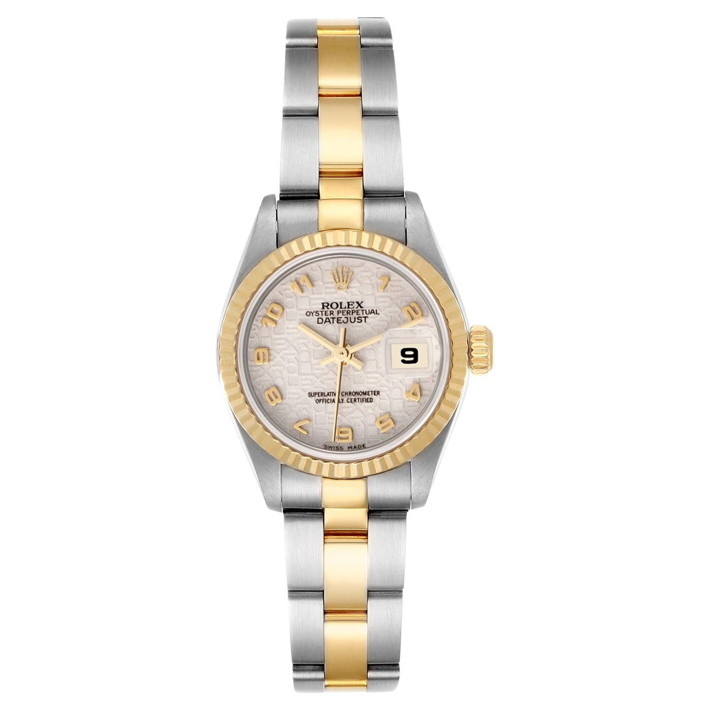 Rolex Lady-Datejust Steel Yellow Gold Ivory Anniversary Dial Oyster Watch 79173 For Sale