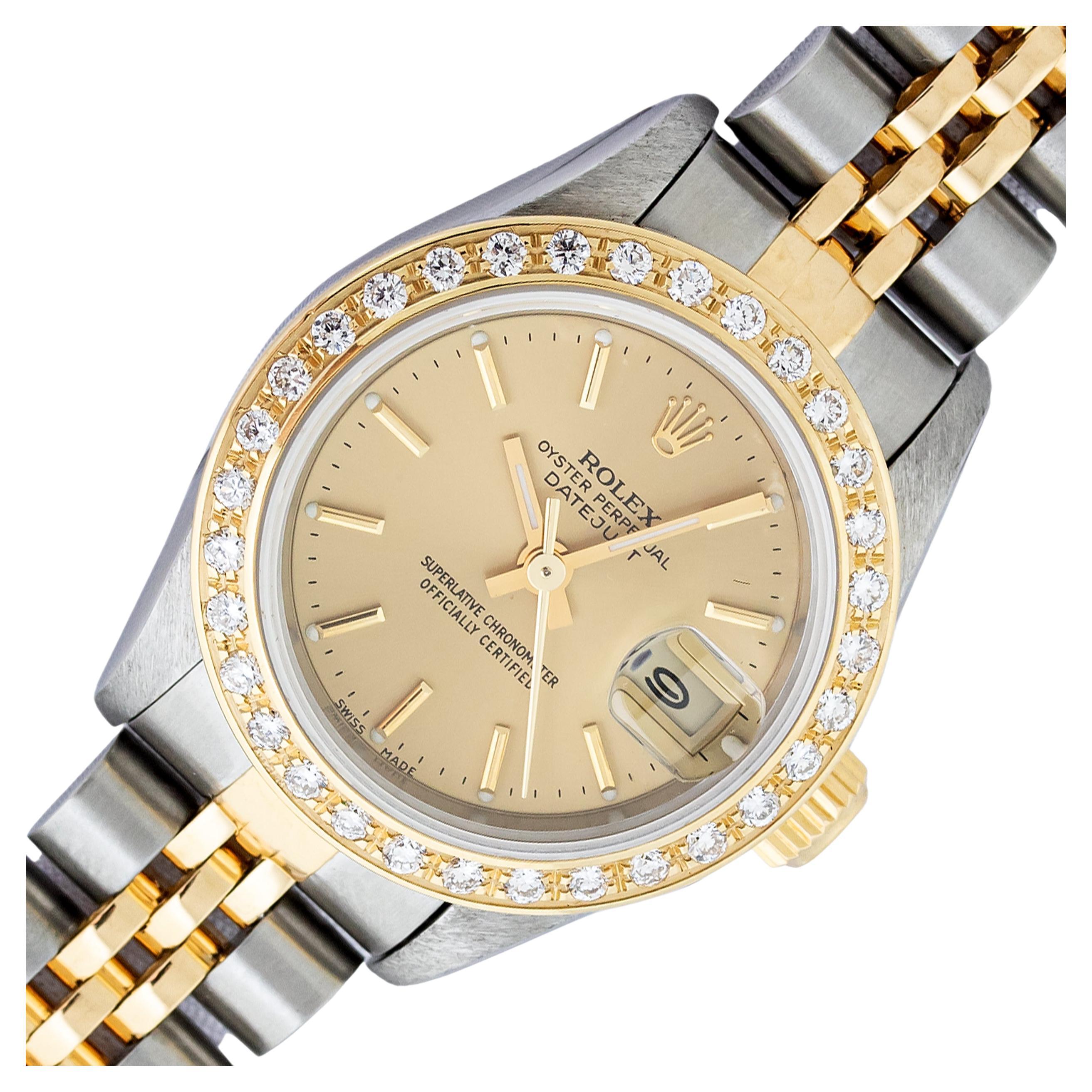 Rolex Mens Datejust Factory Champagne Diamond Steel and 18k Gold Watch 1623  For Sale at 1stDibs | rolex no 29664 price, rolex 29664, inex diamond orange