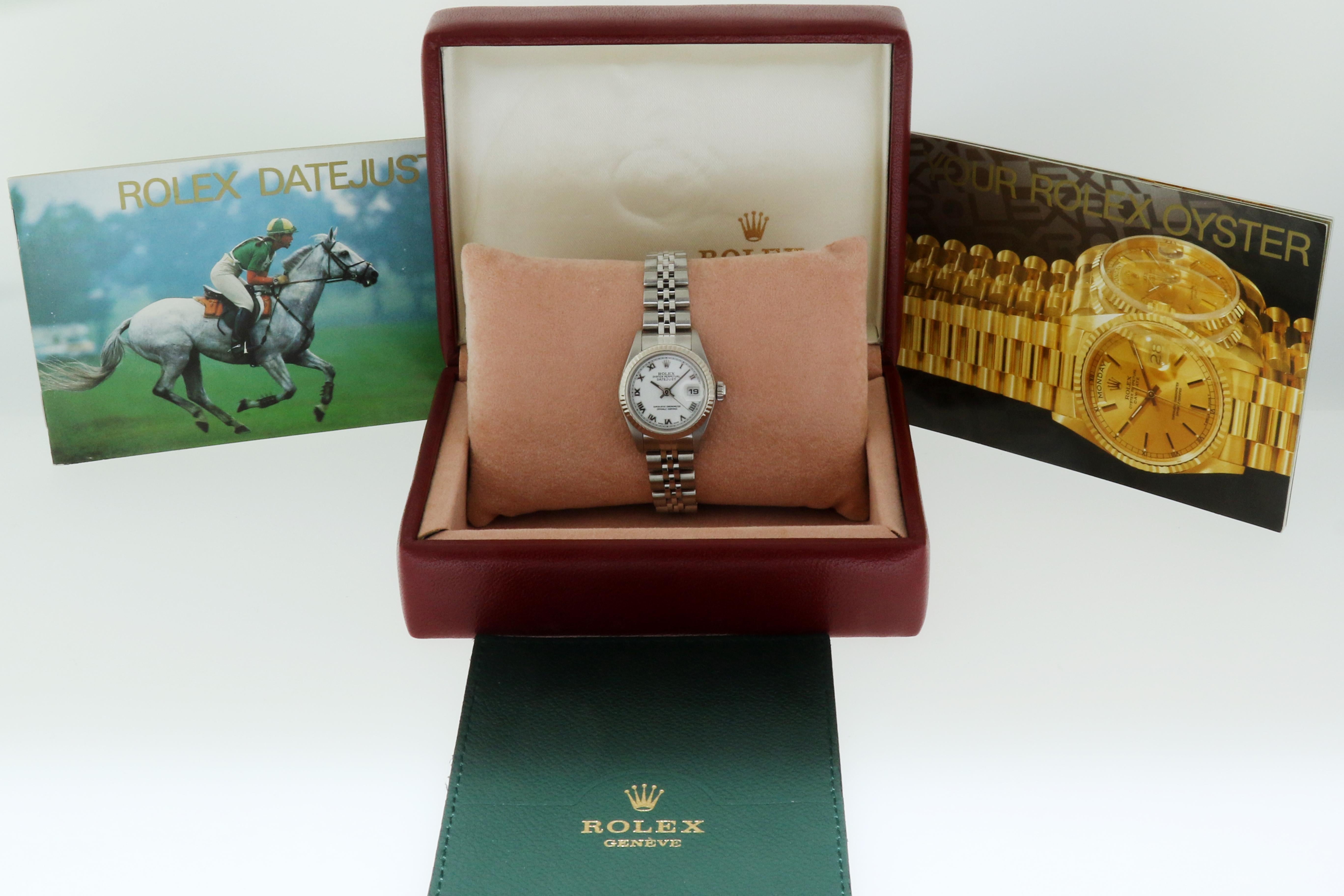 Rolex Lady Datejust Watch 79174 Steel & 18K Gold White Roman Dial Fluted Bezel 8