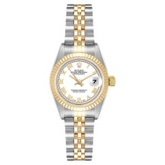 Rolex Lady-Datejust Uhr Automatik-Uhr mit weißem Zifferblatt 26MM 18K Gelbgold Stahl 79173