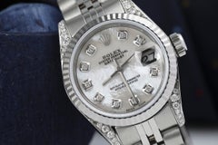 Rolex Lady Datejust Weiße MOP Diamant-Akzent Classic + Gepäck-Armbanduhr 69174