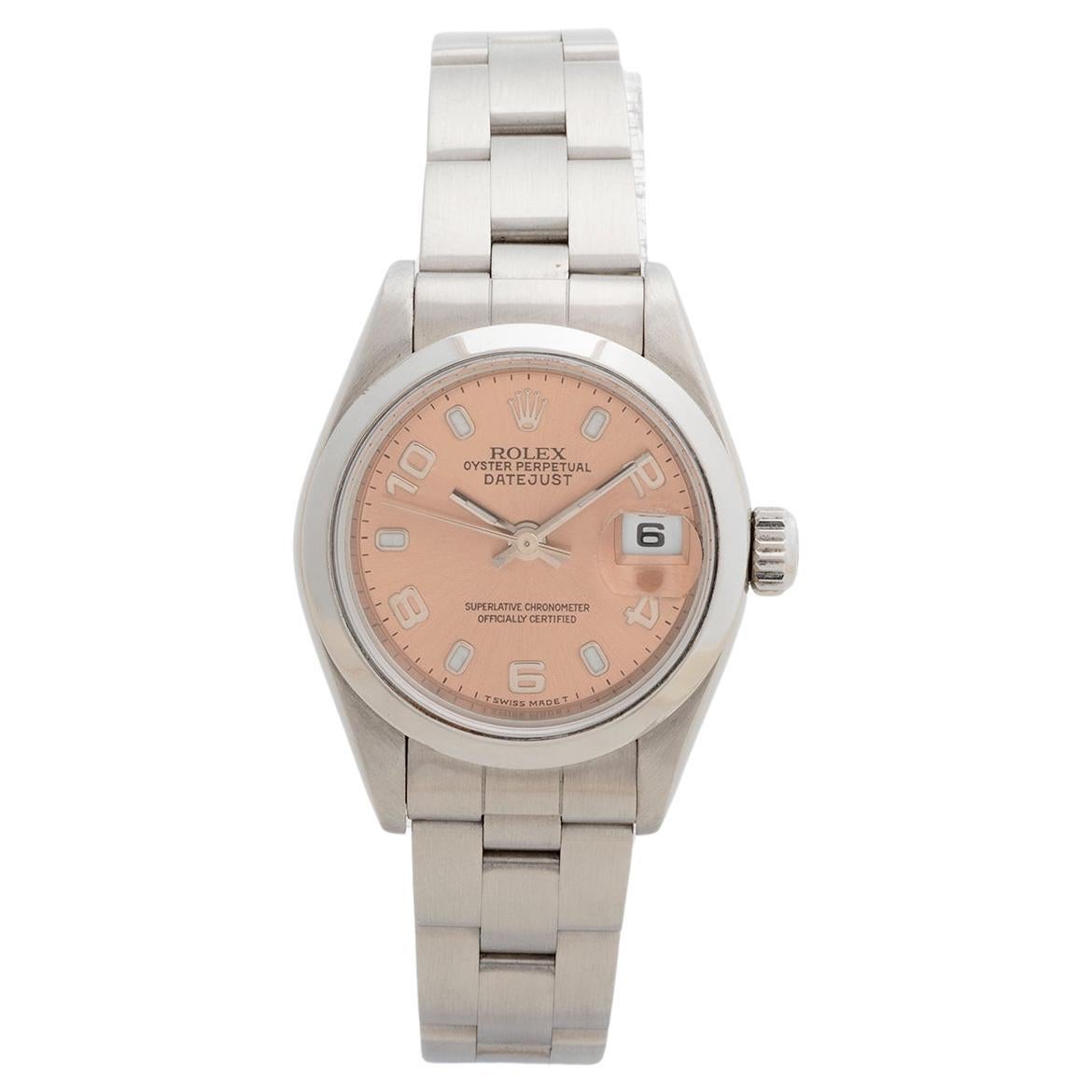 Rolex Lady Datejust Armbanduhr Ref 69160, rosa Baton arabisches Zifferblatt. Jg. 1999