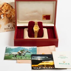Rolex Lady Datejust Wristwatch Ref 69178, 18K Yellow Gold, Champagne Dial, 1988
