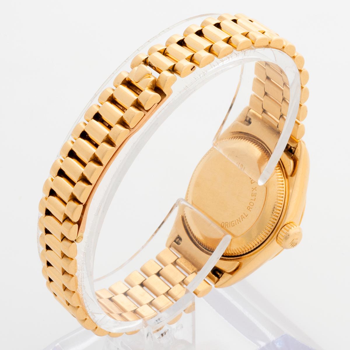 Rolex Lady Datejust Wristwatch Ref 69178, 18K Yellow Gold, Champagne Dial, 1988 1