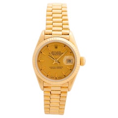 Reloj de pulsera Rolex Lady Datejust Ref 69178, oro amarillo de 18 quilates, esfera de champán, 1988