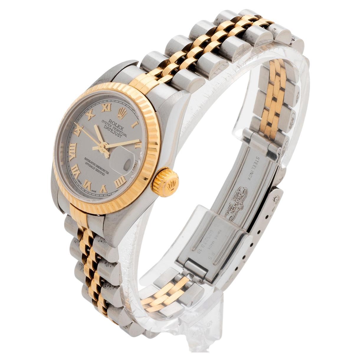 Rolex Lady Datejust Armbanduhr, Rhodiumgraues Zifferblatt. Ref 79173. im Zustand „Hervorragend“ in Canterbury, England
