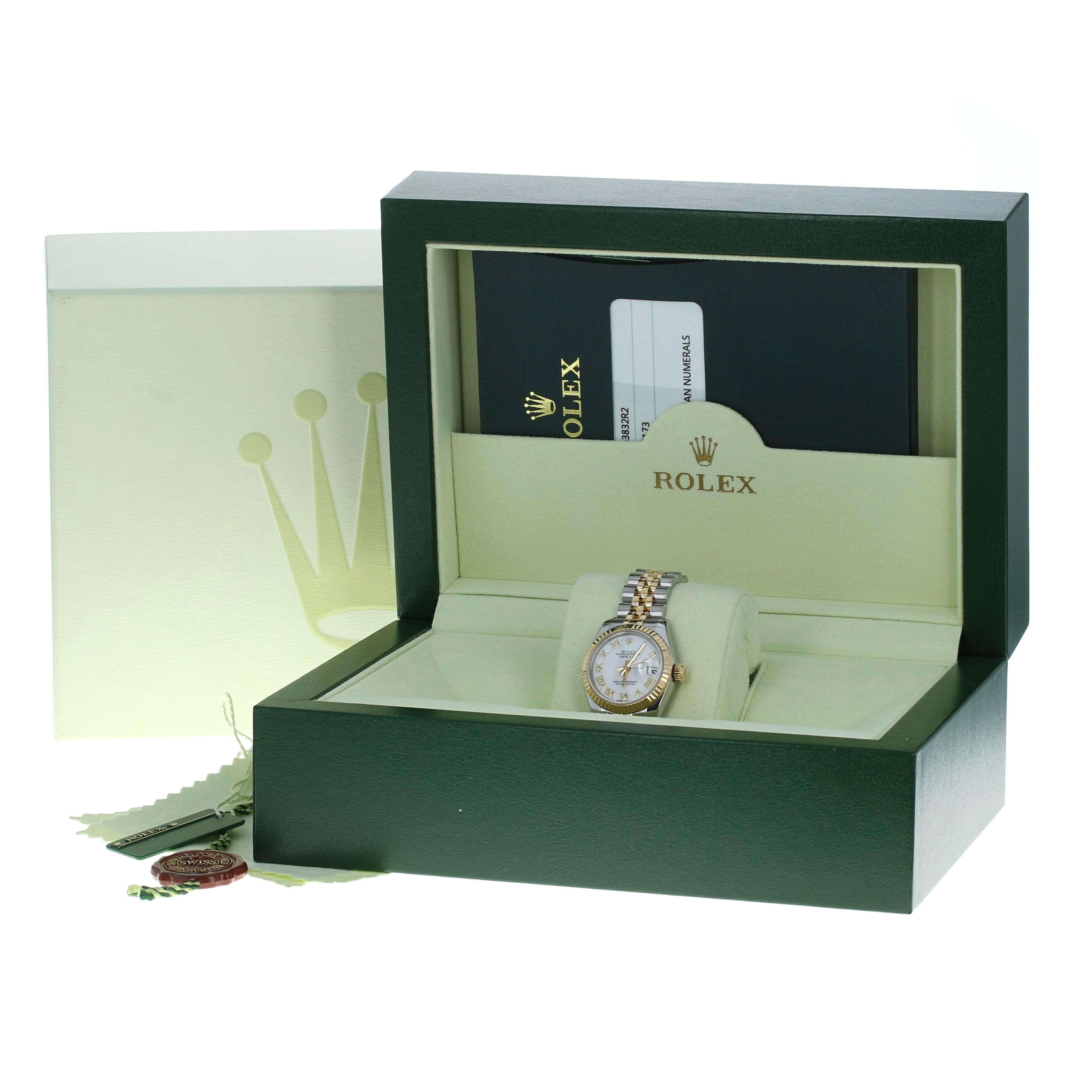 Rolex Lady Datejust Wristwatch, Stainless & 18k Gold Automatic 2 Yr Wnty 179173 4