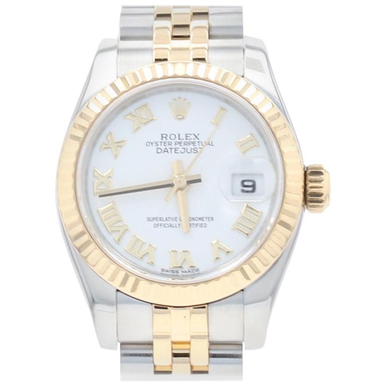 Rolex Lady Datejust Wristwatch, Stainless & 18k Gold Automatic 2 Yr Wnty 179173