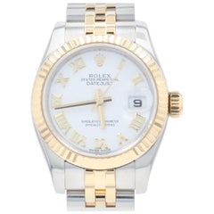 Used Rolex Lady Datejust Wristwatch, Stainless & 18k Gold Automatic 2 Yr Wnty 179173