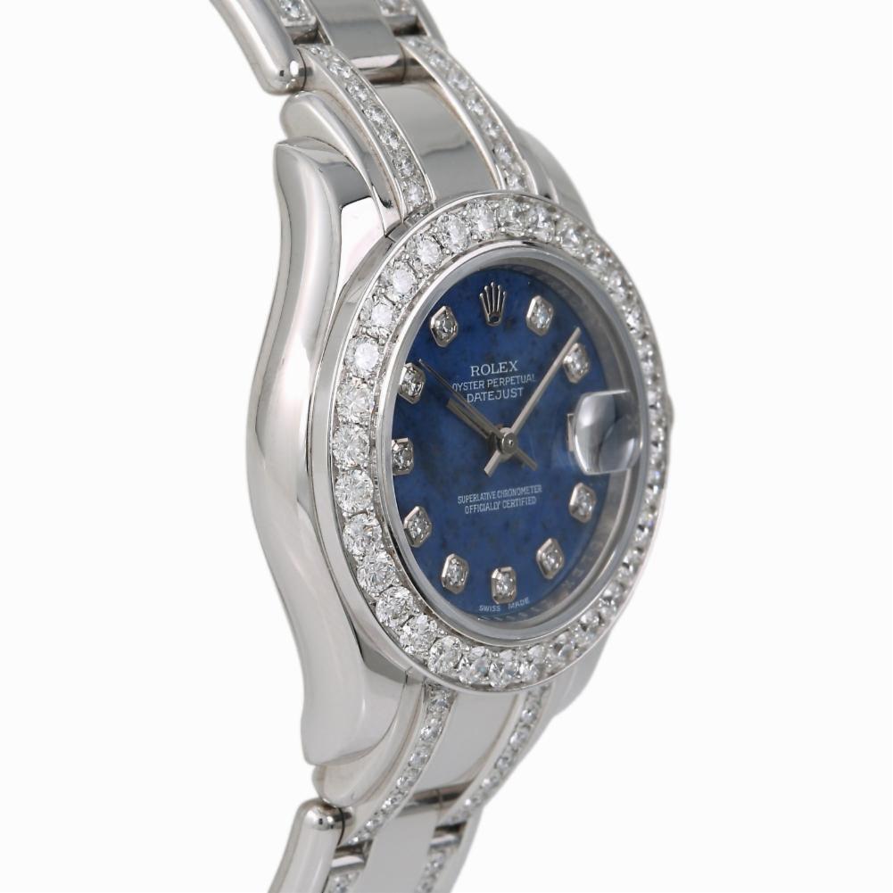 Rolex Lady Masterpiece 80319 Sodalite White Gold Automatic 6.50CT Diamond 29mm
