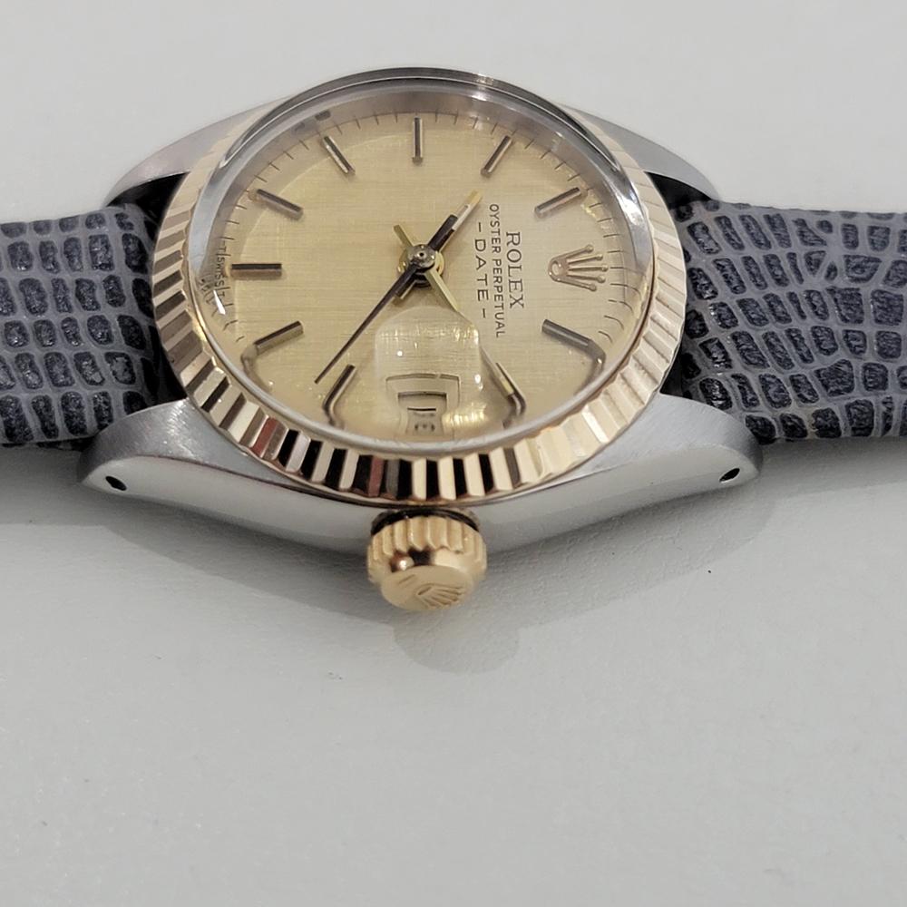 Rolex Lady Oyster Date 6917 18k Gold SS Automatic 1980s Swiss Luxury RA400 For Sale 1