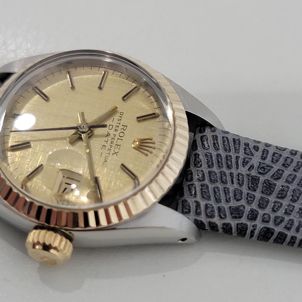 Rolex Lady Oyster Date 6917 18k Gold SS Automatic 1980s Swiss Luxury RA400 For Sale 2