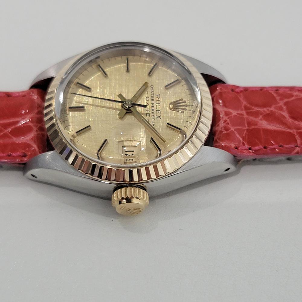 Rolex Lady Oyster Date 6917 18k Gold SS Automatic 1980s Swiss Luxury RA400R For Sale 1