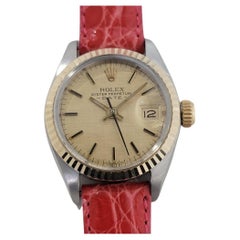 Rolex Lady Oyster Date 6917 18k Gold SS Automatic 1980s Swiss Luxury RA400R