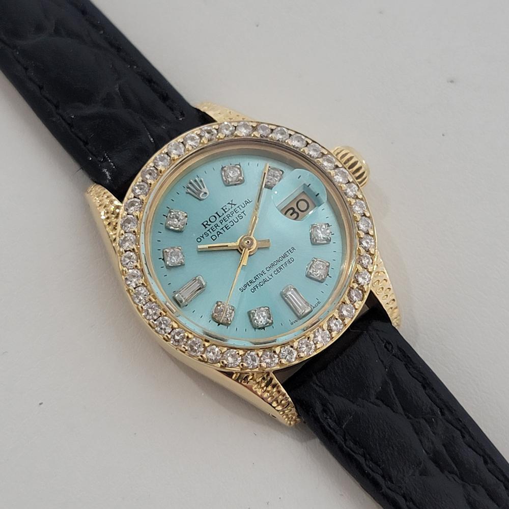 Rolex Lady Oyster Datejust 6917 Oro 18k Diamanti Incastonati Automatico Anni '80 Svizzero NA134 In condizioni ottime in vendita a Beverly Hills, CA